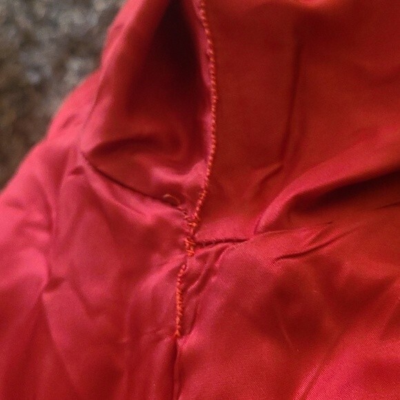 Hilary Radley Red Wool Mix Zip Up Hooded Coat Size L - Picture 12 of 15